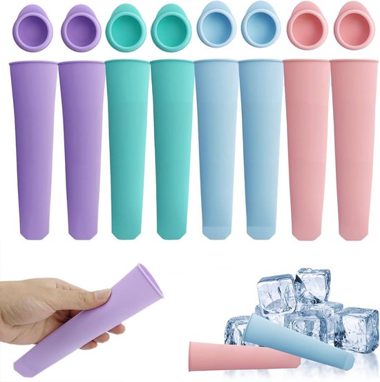 8-Piece Ice Cube Trays - Ice Cube Molds with Handles - Silicone Ice Cube Molds with Lids - Water Ice Molds.