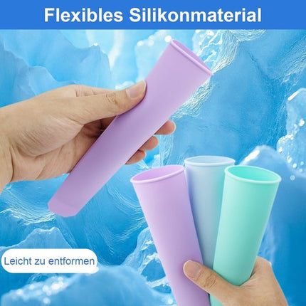 8-Piece Ice Cube Trays - Ice Cube Molds with Handles - Silicone Ice Cube Molds with Lids - Water Ice Molds.