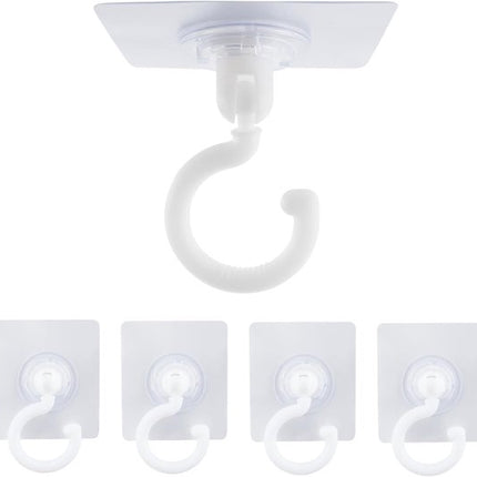 5-pack self-adhesive hooks - Extra strong adhesive hooks - Transparent wall hooks - Self-adhesive - No drilling required - Suitable for bathroom, kitchen, office, bedroom.