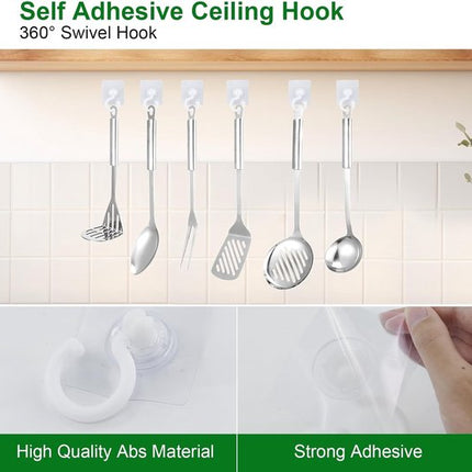 5-pack self-adhesive hooks - Extra strong adhesive hooks - Transparent wall hooks - Self-adhesive - No drilling required - Suitable for bathroom, kitchen, office, bedroom.
