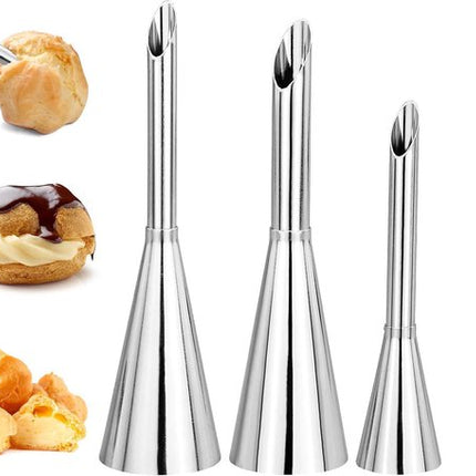 stainless steel piping nozzles - Cream piping nozzles - Piping nozzles - Accessories for filling jam, puff pastry, donuts, bread, pastries.