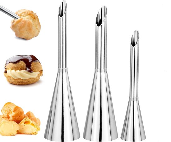stainless steel piping nozzles - Cream piping nozzles - Piping nozzles - Accessories for filling jam, puff pastry, donuts, bread, pastries.