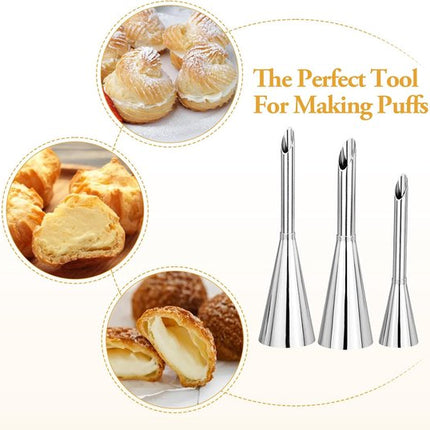 stainless steel piping nozzles - Cream piping nozzles - Piping nozzles - Accessories for filling jam, puff pastry, donuts, bread, pastries.