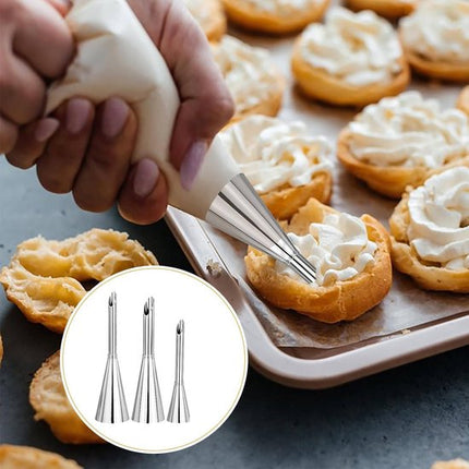 stainless steel piping nozzles - Cream piping nozzles - Piping nozzles - Accessories for filling jam, puff pastry, donuts, bread, pastries.