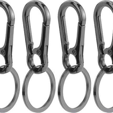 Set of 4 Carabiner Keychains - Small Metal Carabiners - Detachable - Suitable for Car Keys - Carabiner Keychains for Backpacking, Camping and Travel - Keychain Hook.