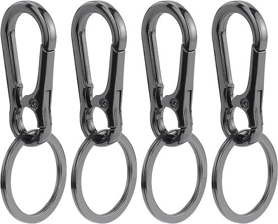 Set of 4 Carabiner Keychains - Small Metal Carabiners - Detachable - Suitable for Car Keys - Carabiner Keychains for Backpacking, Camping and Travel - Keychain Hook.