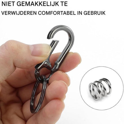 Set of 4 Carabiner Keychains - Small Metal Carabiners - Detachable - Suitable for Car Keys - Carabiner Keychains for Backpacking, Camping and Travel - Keychain Hook.
