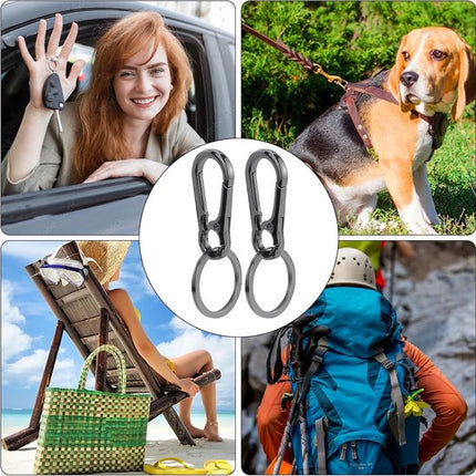 Set of 4 Carabiner Keychains - Small Metal Carabiners - Detachable - Suitable for Car Keys - Carabiner Keychains for Backpacking, Camping and Travel - Keychain Hook.