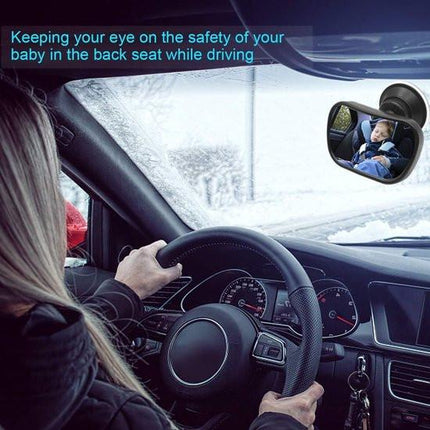 Car rearview mirror - 1 mirror with 2 brackets - Backseat baby car rearview mirror - Child rearview mirror - Child safety mirror - Adjustable car rearview mirror - 360° rotatable.