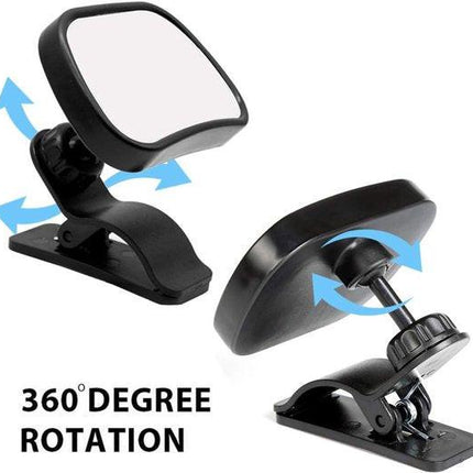 Car rearview mirror - 1 mirror with 2 brackets - Backseat baby car rearview mirror - Child rearview mirror - Child safety mirror - Adjustable car rearview mirror - 360° rotatable.
