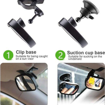Car rearview mirror - 1 mirror with 2 brackets - Backseat baby car rearview mirror - Child rearview mirror - Child safety mirror - Adjustable car rearview mirror - 360° rotatable.