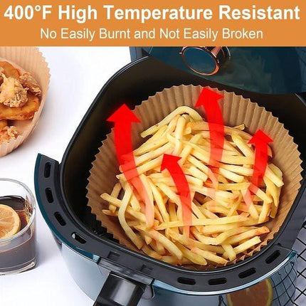 100 Airfryer Baking Pans - Round Baking Pans 23cm - Food Safe - BPA Free - Non-Stick Airfryer Pans - Easy to Clean - Suitable for Airfryers from 3-8 litres.