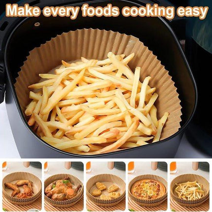 100 Airfryer Baking Pans - Round Baking Pans 23cm - Food Safe - BPA Free - Non-Stick Airfryer Pans - Easy to Clean - Suitable for Airfryers from 3-8 litres.