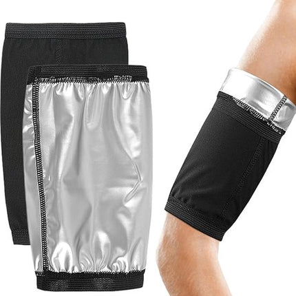 2-Pack Arm Sweatbands - Adjustable Compression Socks - For Training - Arm Trainer with Sauna and Sweat Function - For Training and Sports for Men and Women.