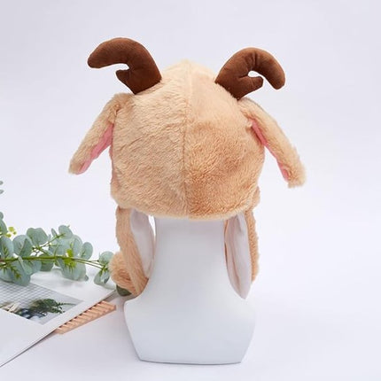 Hats - Santa Hats - Plush Santa Hats - Cute Bouncy Ear Warmers - Interactive Animation Design - Suitable for Cosplay, Parties, Music Festivals, Costumes and Accessories - Christmas Gifts - Birthday Gifts.