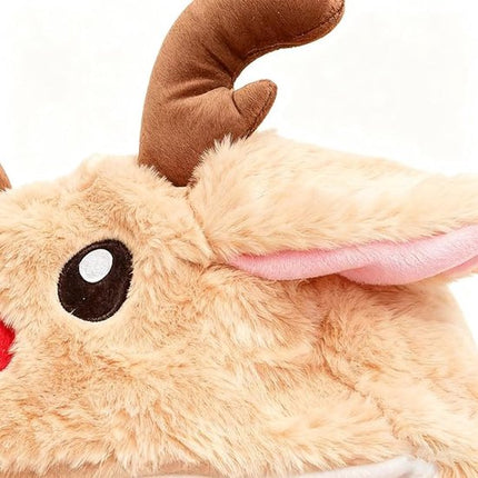 Hats - Santa Hats - Plush Santa Hats - Cute Bouncy Ear Warmers - Interactive Animation Design - Suitable for Cosplay, Parties, Music Festivals, Costumes and Accessories - Christmas Gifts - Birthday Gifts.