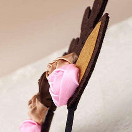 Headband - Elk Ears - Great for a Masquerade - Christmas Reindeer Headband and Tail - Perfect for Winter, Holidays, Halloween, Parties and Cosplay Costumes.
