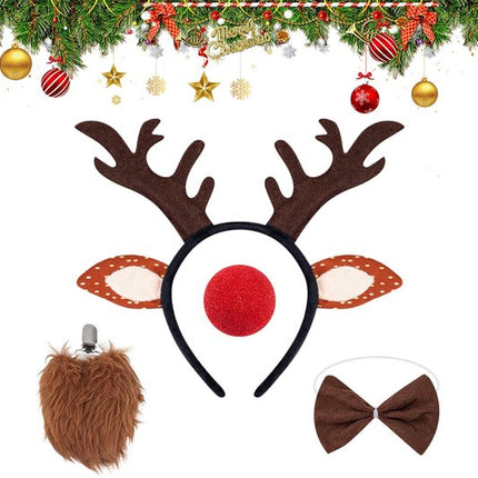 Headband - Elk Hair Accessory - Cute Plush Christmas Headdress - Soft Decorative Accessory for Winter Parties, Cosplay, Costumes.