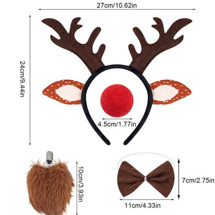 Headband - Elk Hair Accessory - Cute Plush Christmas Headdress - Soft Decorative Accessory for Winter Parties, Cosplay, Costumes.