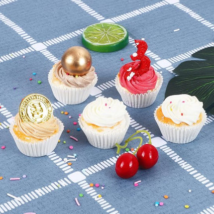 500-pack Mini Cupcake Liners - White - Oil Resistant - Small Cupcake Wrapping Paper - Baking Cups.