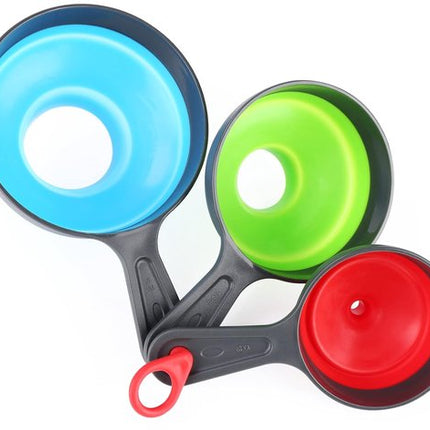 Mini Funnel - 3 in 1 Funnel - Funnel - Kitchen Funnel Set - Various Sizes - 12cm/10cm/8cm - Can be used to store jars, filling bottles, measuring cups and small amounts of spices, etc..