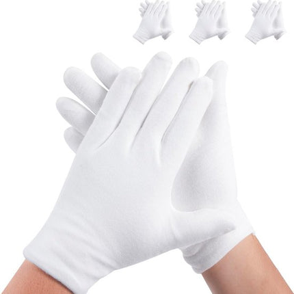 pairs of white cotton gloves - Suitable for dry hands, can be worn while sleeping - High-quality cotton gloves - Unisex white gloves - Coin-shaped gloves.