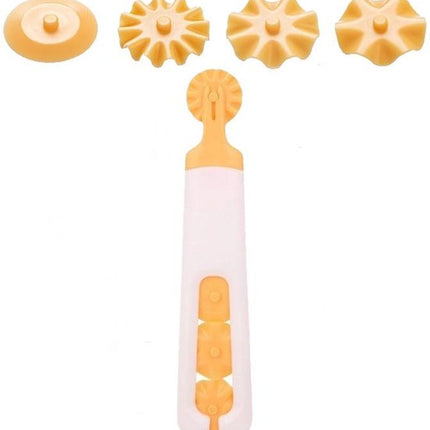 4-in-1 Flower-Shaped Dough Cutter - Multifunctional Dough Cutter - Rotary Cutter - Baking Kitchen Decorating Knife - Pizza Knife.