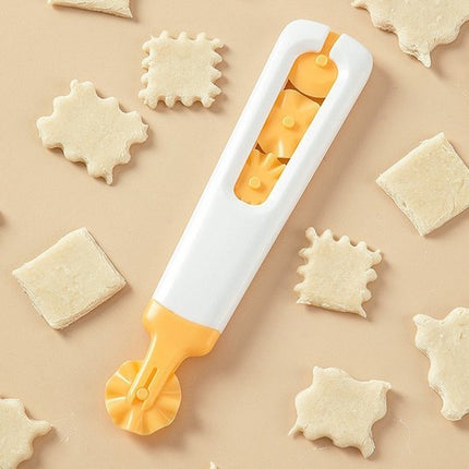 4-in-1 Flower-Shaped Dough Cutter - Multifunctional Dough Cutter - Rotary Cutter - Baking Kitchen Decorating Knife - Pizza Knife.