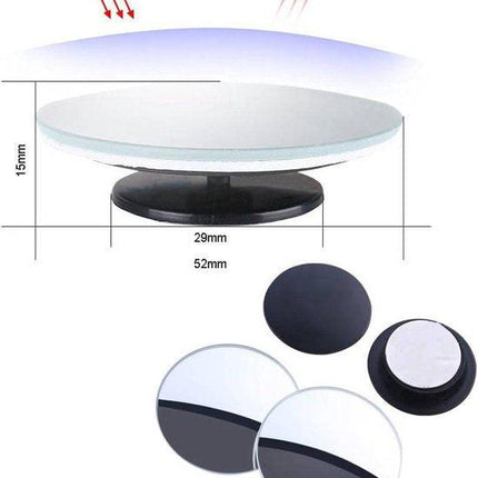 Blind Spot Mirrors - Round, frameless, 360° rotating mirror - Adjustable, high-resolution convex glass mirror - Maximizes rear visibility - Universal design - Suitable for cars, SUVs and trucks - Improves driving safety.