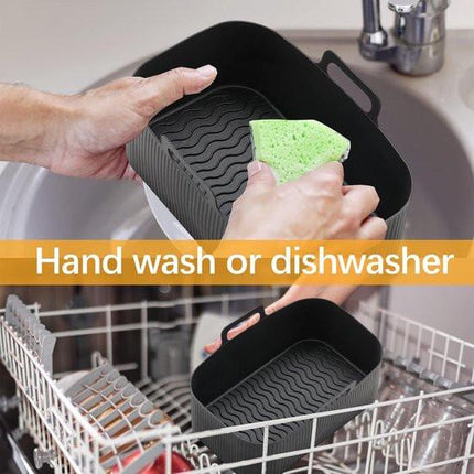 2-piece Airfryer accessory pads - Silicone Airfryer pads - Black - 19.5*16.5 cm.
