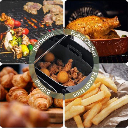 2-piece Airfryer accessory pads - Silicone Airfryer pads - Black - 19.5*16.5 cm.