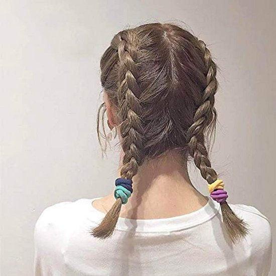 50-pack baby hair ties - multiple colors available - elastic mini hair ties - ponytail headbands - hair accessories for girls and children.