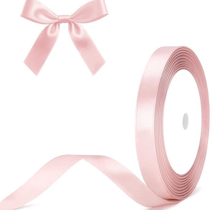 Gift Wrap - 22m Pink Satin Ribbon - 10mm Wide - Suitable for gift wrapping, Valentine's Day decorations, thick fabrics - handmade and wedding decorations.