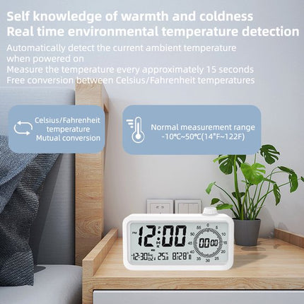 Visual alarm clock - Timer - Three alarms - Backlight - Two displays - Countdown function - Timer reminder for children - White.