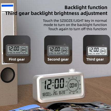 Visual alarm clock - Timer - Three alarms - Backlight - Two displays - Countdown function - Timer reminder for children - White.