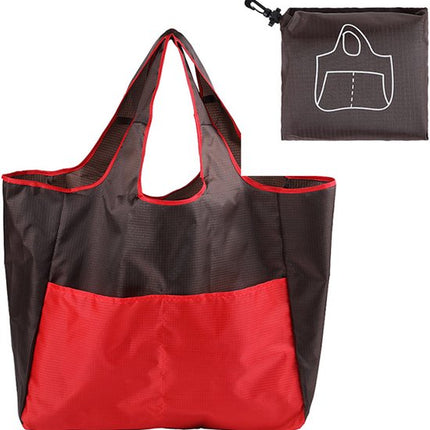 Portable foldable shopping bag - storage bag - supermarket bag - large Oxford cloth bag - eco-friendly bag - red.