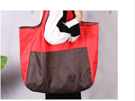 Portable foldable shopping bag - storage bag - supermarket bag - large Oxford cloth bag - eco-friendly bag - red.