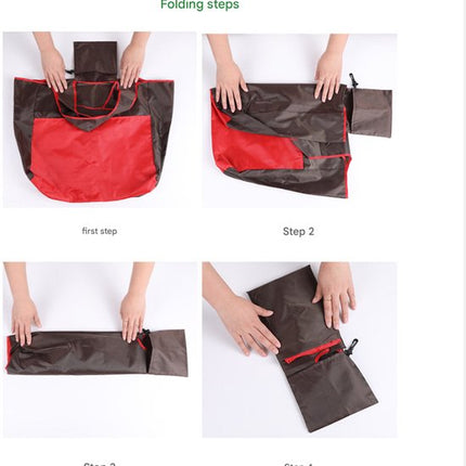 Portable foldable shopping bag - storage bag - supermarket bag - large Oxford cloth bag - eco-friendly bag - red.