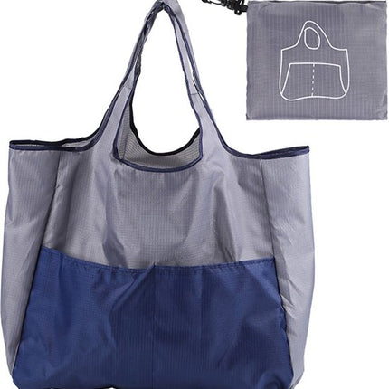 Portable foldable shopping bag - storage bag - supermarket bag - large Oxford cloth bag - eco-friendly bag - blue.