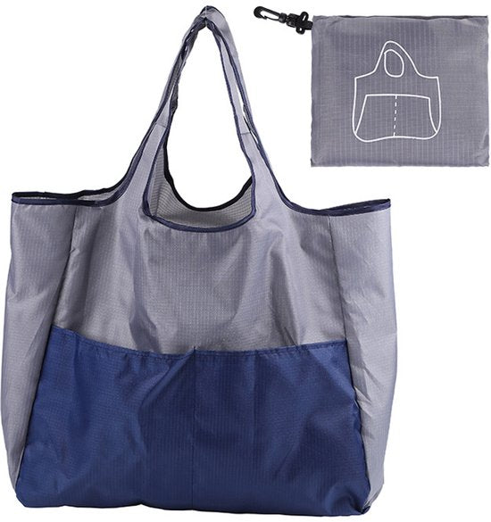 Portable foldable shopping bag - storage bag - supermarket bag - large Oxford cloth bag - eco-friendly bag - blue.