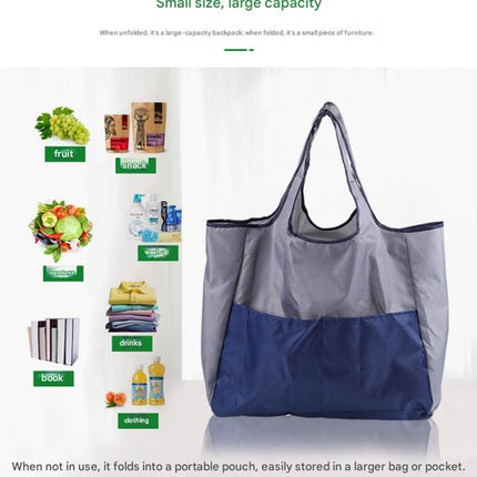 Portable foldable shopping bag - storage bag - supermarket bag - large Oxford cloth bag - eco-friendly bag - blue.
