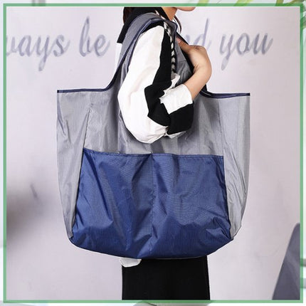 Portable foldable shopping bag - storage bag - supermarket bag - large Oxford cloth bag - eco-friendly bag - blue.