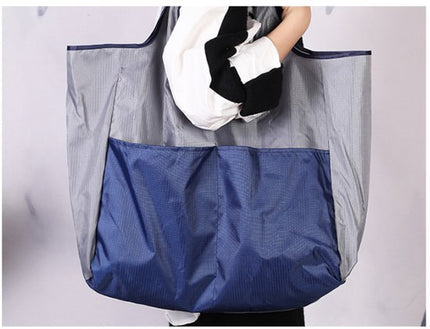 Portable foldable shopping bag - storage bag - supermarket bag - large Oxford cloth bag - eco-friendly bag - blue.