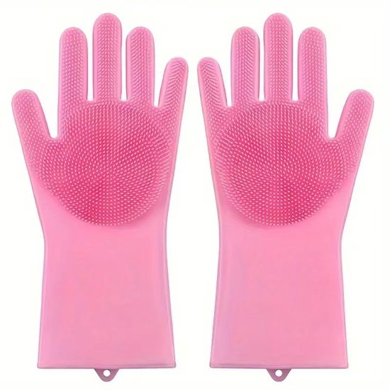 Dishwashing gloves - silicone gloves - gloves - dishwashing - kitchen gloves - rubber dishwashing gloves - dishwashing gloves - frost-resistant gloves - pink.