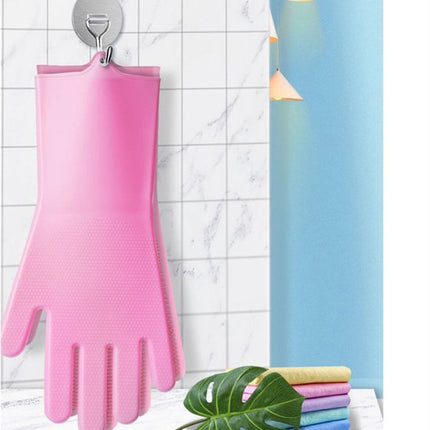 Dishwashing gloves - silicone gloves - gloves - dishwashing - kitchen gloves - rubber dishwashing gloves - dishwashing gloves - frost-resistant gloves - pink.
