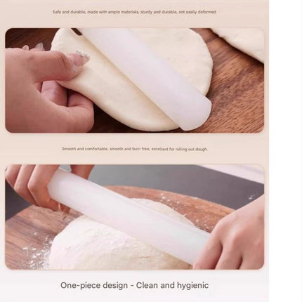 Rolling pin and dough cutter (2-piece) - 33 cm long - White - Diameter 3.5 cm - Suitable for baking - Can be used to roll out puff pastry, pie crusts or cookie dough - Smooth and easy-to-clean surface - Mould-resistant rolling pin.