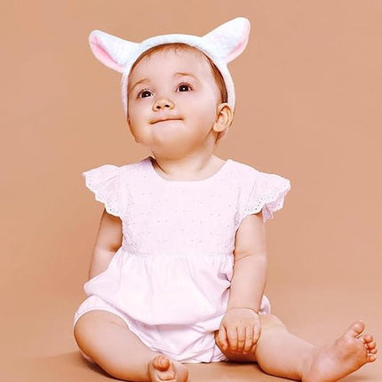 2-Piece Animal Headbands - With Sheep Ears - Cute Headbands for Adults and Kids to Role Play - White and Pink Sheep Costume Accessories.