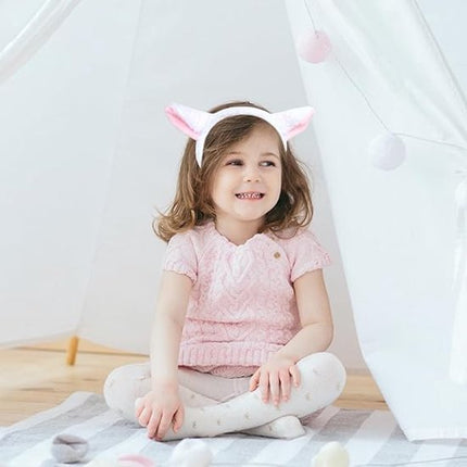 2-Piece Animal Headbands - With Sheep Ears - Cute Headbands for Adults and Kids to Role Play - White and Pink Sheep Costume Accessories.