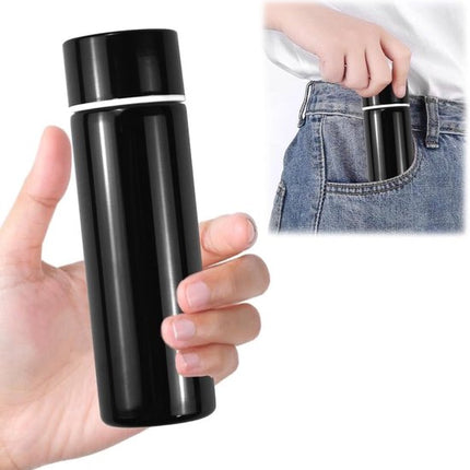 Miniature Thermos Flask 150ml - Mini Stainless Steel Thermos Flask - Sealed Travel Flask - Portable Coffee Mug - Mini Hot Water Bottle - Thermos Flask for Ice Cold Drinks - Black.