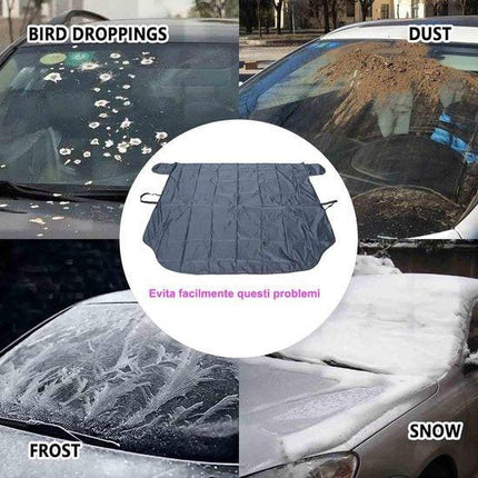 Windshield Cover - 147*90cm Winter Car Windshield Cover - Antifreeze Window Snow Cover - Car Anti-Ice and Antifreeze Snow - Black.